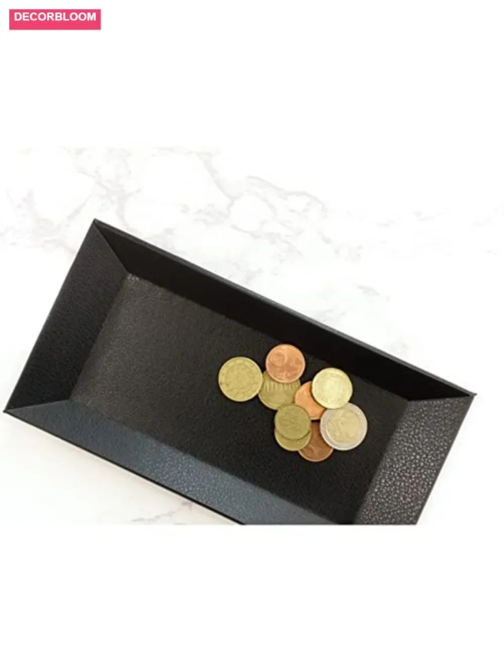 PU Leather Jewelry Tray Organizer Desk Accessory Holder Change Card Checkout